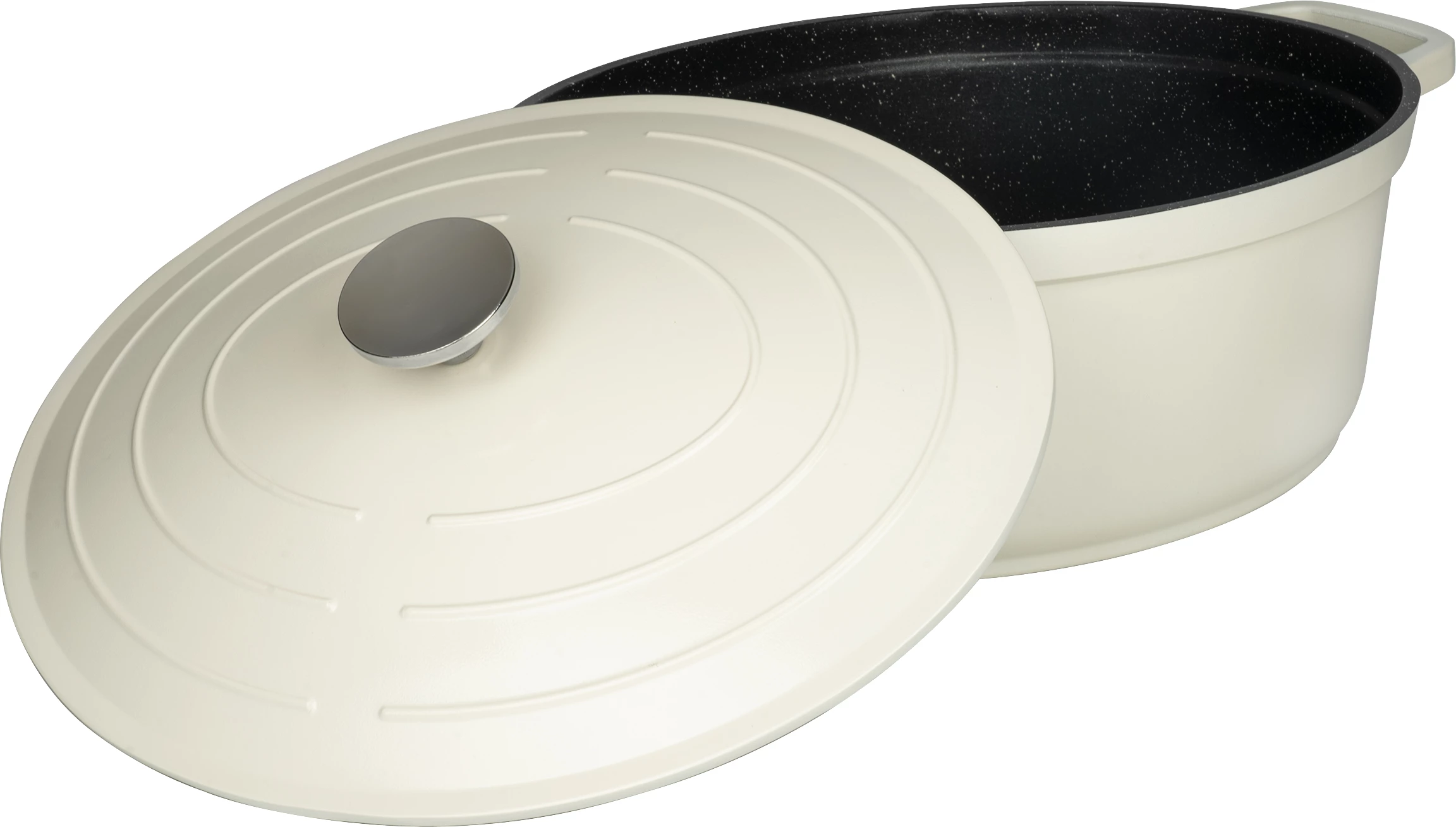 Commichef oval gryde, råhvid alu/non-stick, 5,8 ltr., 31 x 25 cm