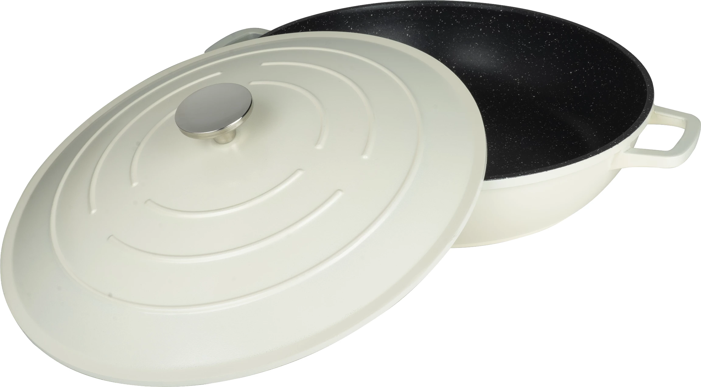 Commichef gryde, råhvid, alu/non-stick, 2,8 ltr., ø20 cm