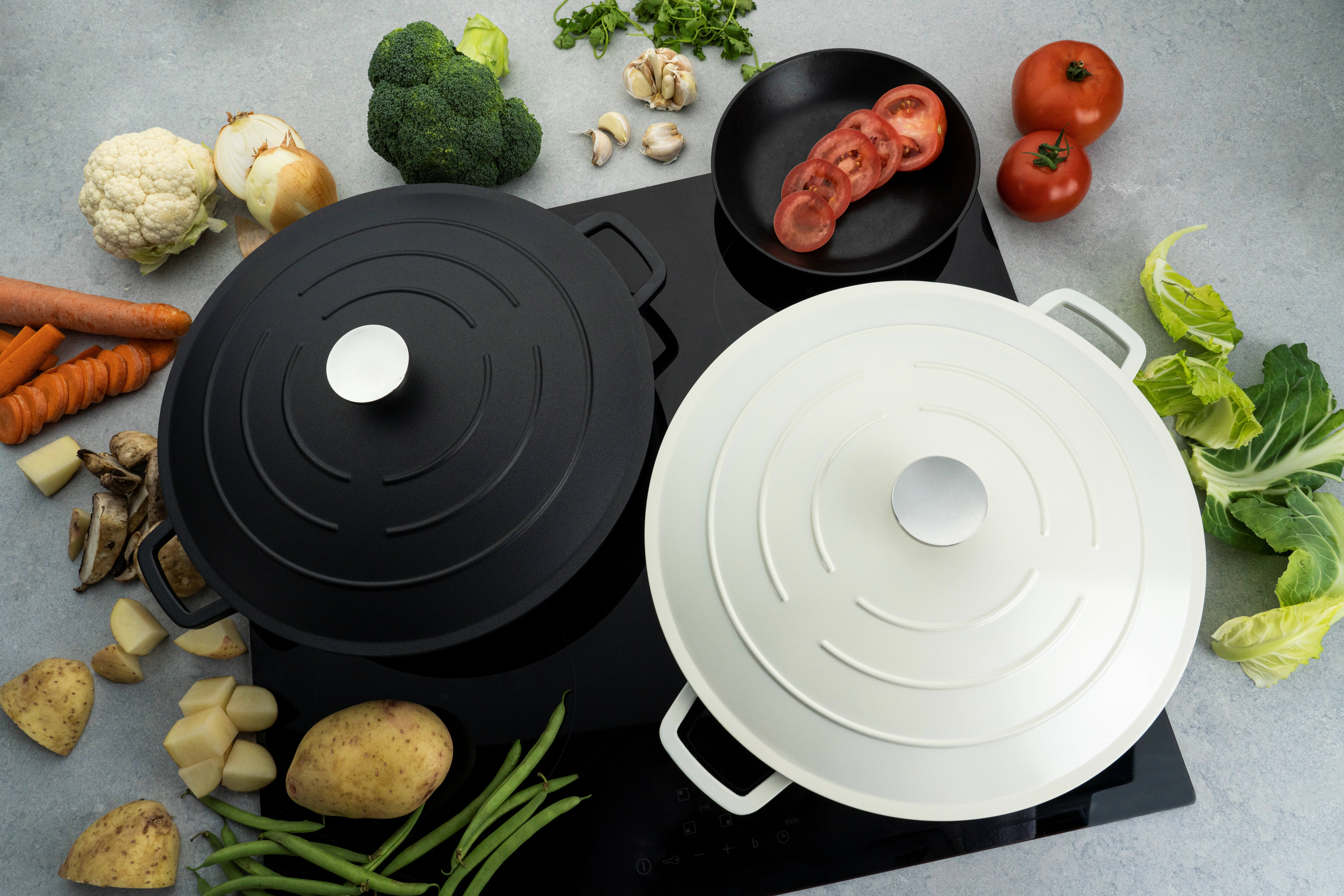 Commichef gryde, råhvid, alu/non-stick, 2,8 ltr., ø20 cm