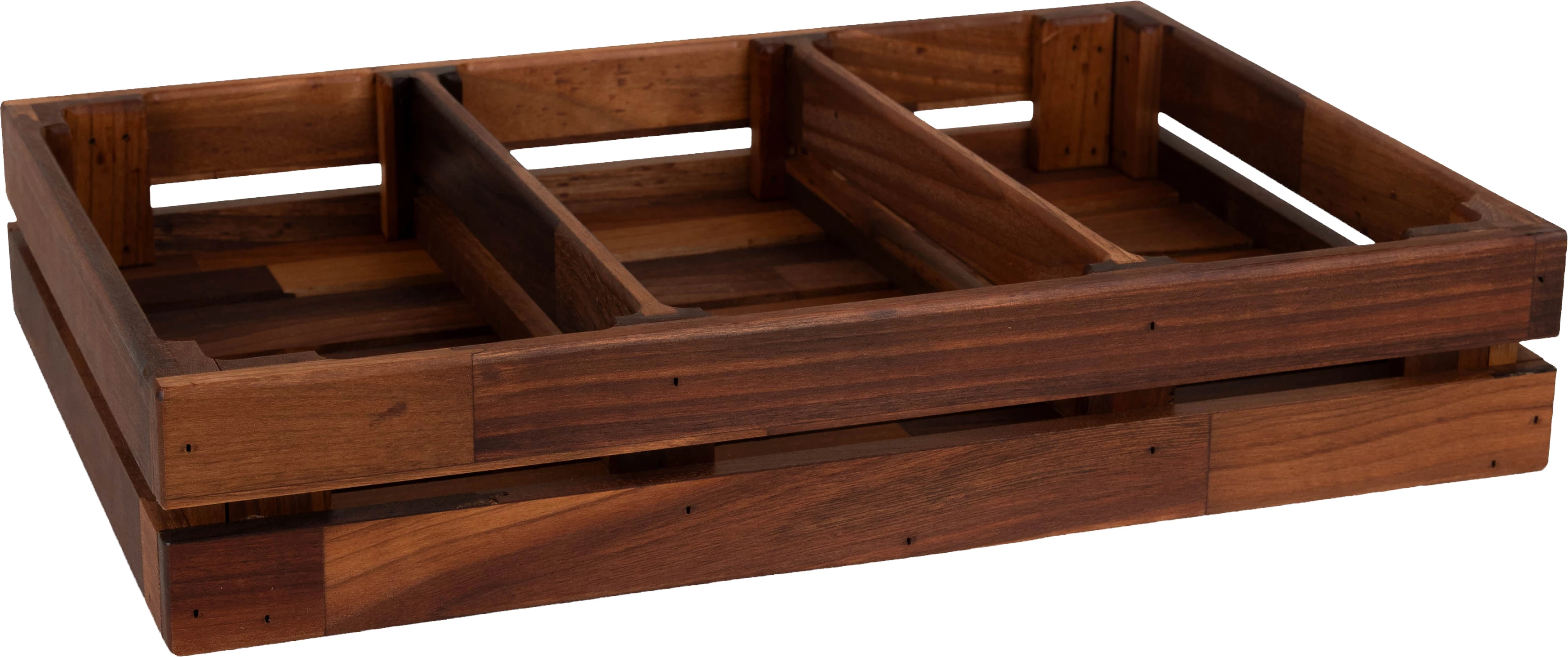 Steelwood Concept Gastro trækasse med 3 rum, valnød, H8,2 cm