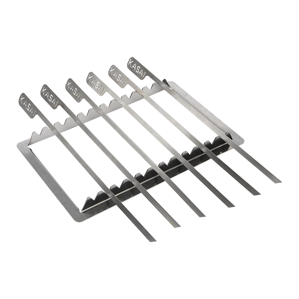 Kasai Konro spydstativ m/6 grillspyd til Yakitori Medium Lang