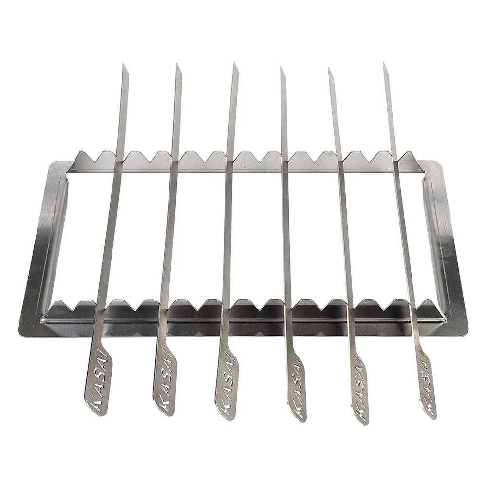 Kasai Konro spydstativ m/6 grillspyd til Yakitori Medium Lang
