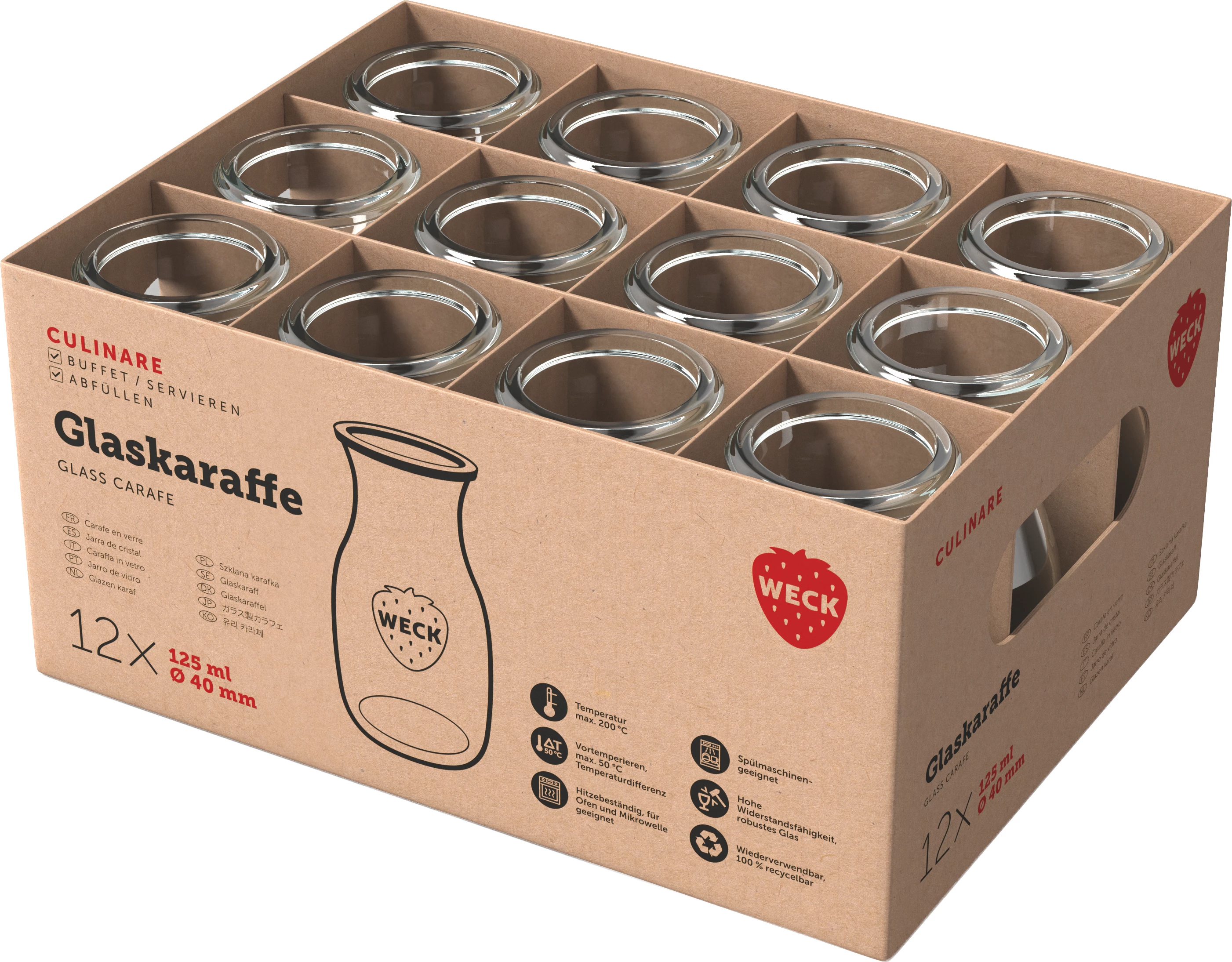Weck patentflaske uden låg, 0,15 ltr., ø4 cm
