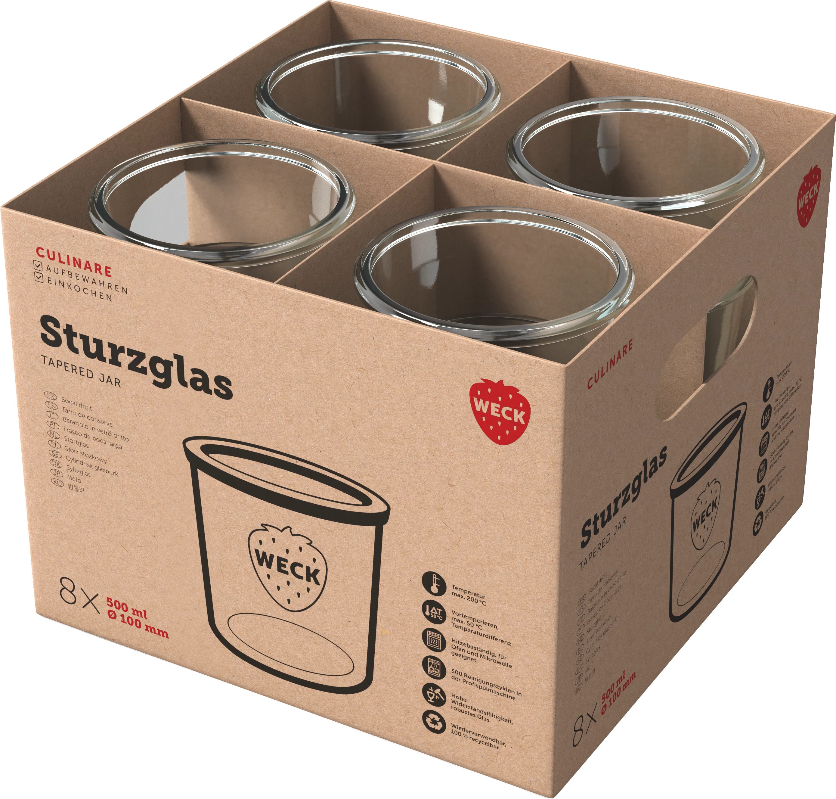 Weck patentglas uden låg, 58 cl, ø10 cm, H10,7 cm