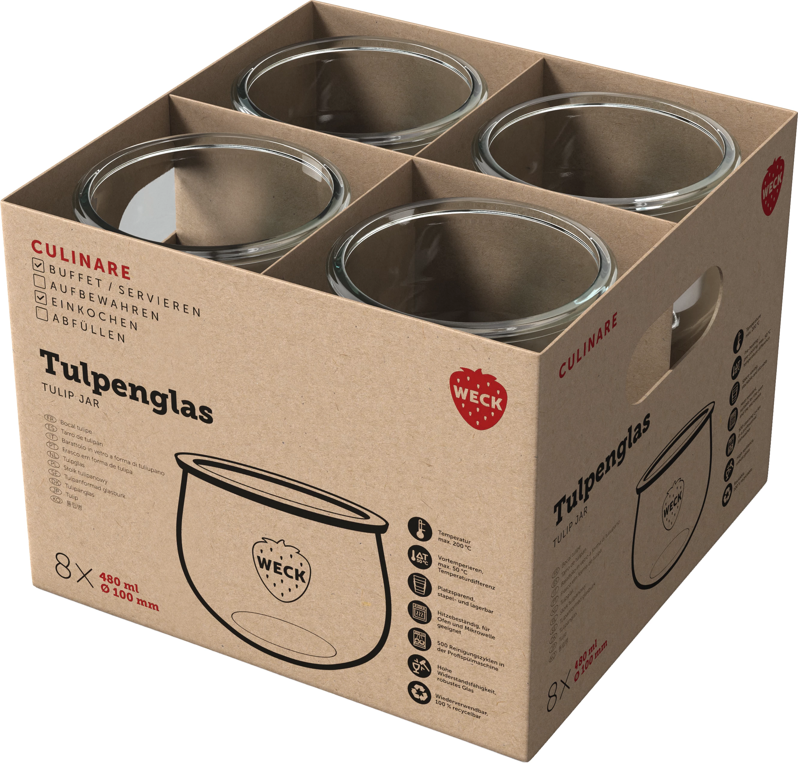 Weck Tulip patentglas uden låg, 58 cl, ø10 cm H8,5 cm