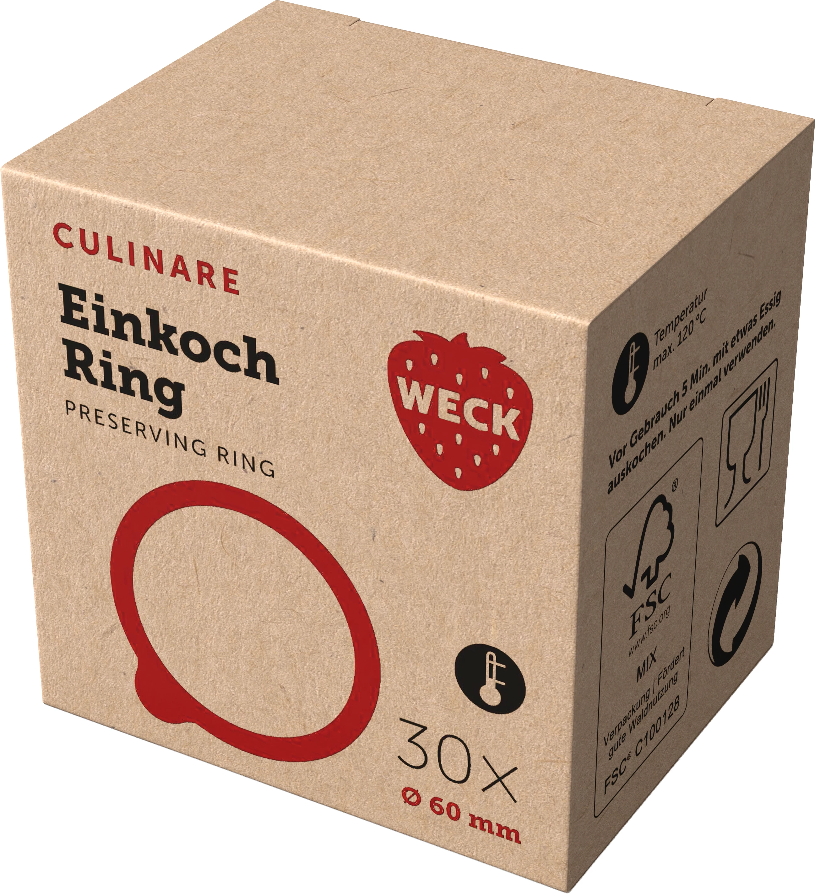 Weck pakning til patentglas, ø6 cm (30 stk.)