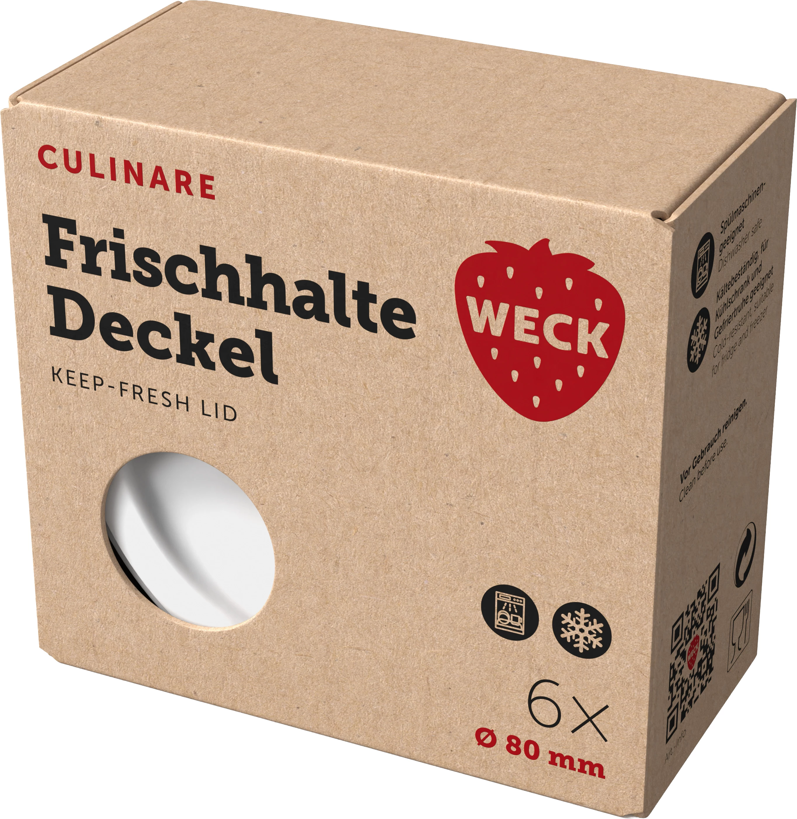 Weck plastlåg til patentglas ø8 cm (6 stk.)