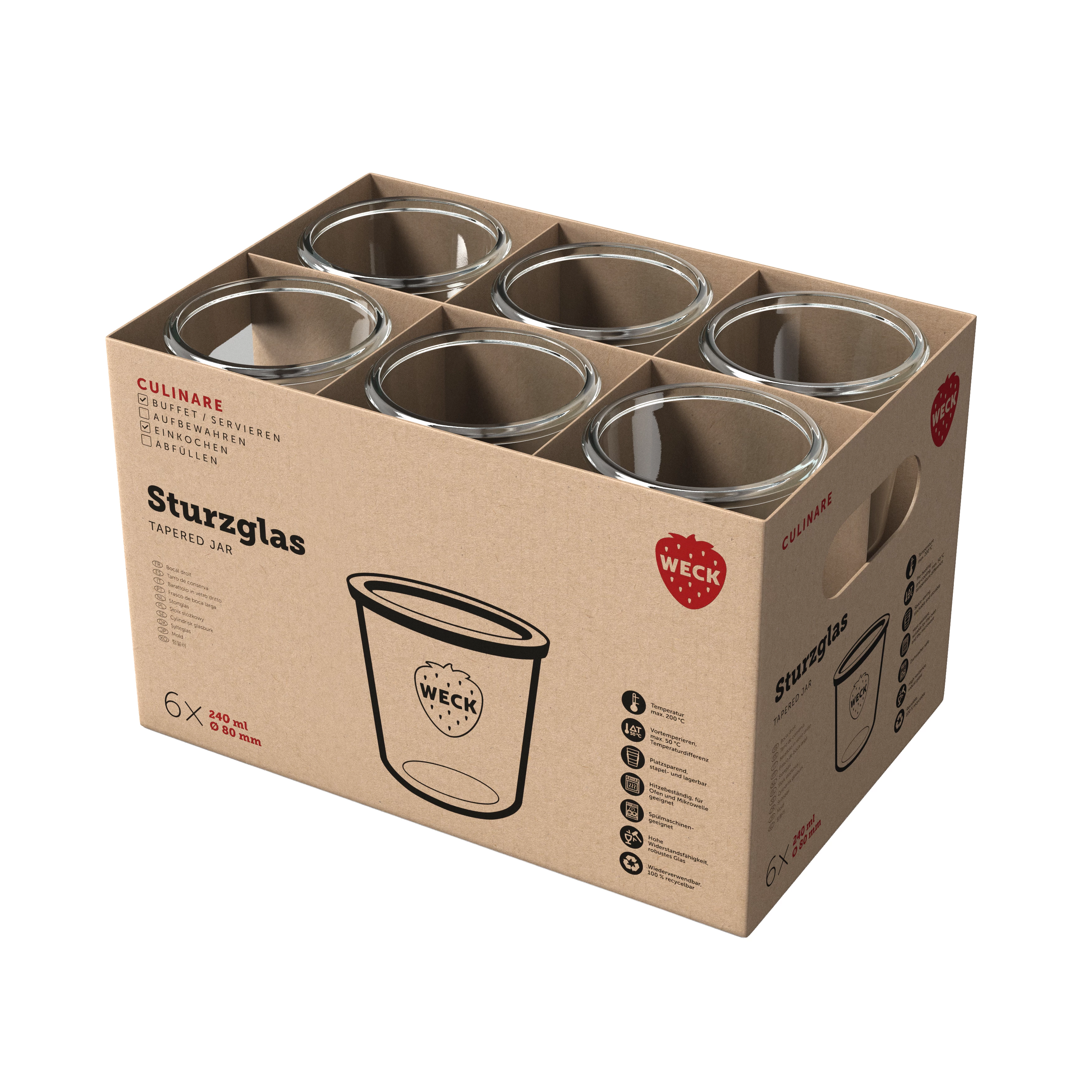 Weck patentglas uden låg, 29 cl, ø8 x H8,7 cm