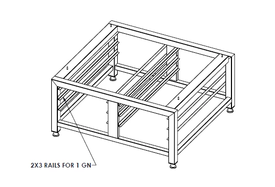 Fagor understel til Advance/Concept 101 kombiovn, 2 x 3 stik