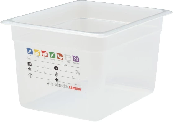 Cambro SafeTrak kantine, klar polypropylen, 11,7 ltr., 1/2 GN, H20 cm