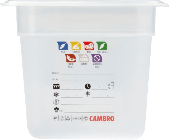 Cambro SafeTrak kantine, klar polypropylen, 5,3 ltr., 1/3 GN, H15 cm
