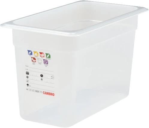 Cambro SafeTrak kantine, klar polypropylen, 6,9 ltr., 1/3 GN, H20 cm