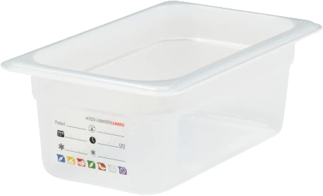 Cambro SafeTrak kantine, klar polypropylen, 2,5 ltr., 1/4 GN, H10 cm