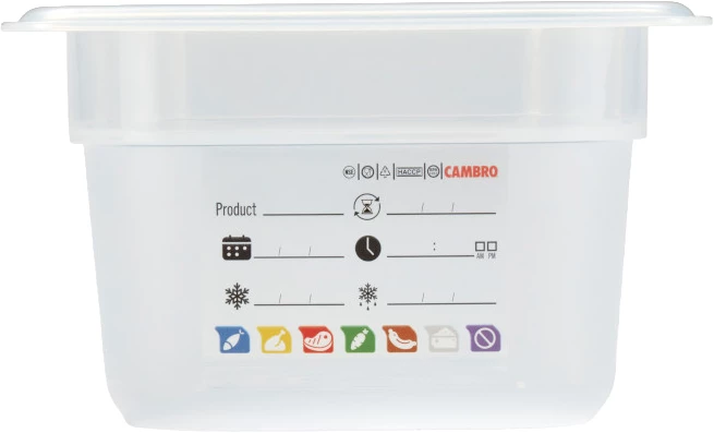 Cambro SafeTrak kantine, klar polypropylen, 2,5 ltr., 1/4 GN, H10 cm
