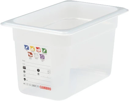 Cambro SafeTrak kantine, klar polypropylen, 3,7 ltr., 1/4 GN, H15 cm