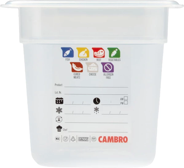 Cambro SafeTrak kantine, klar polypropylen, 3,7 ltr., 1/4 GN, H15 cm