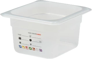 Cambro SafeTrak kantine, klar polypropylen, 1,5 ltr., 1/6 GN, H10 cm