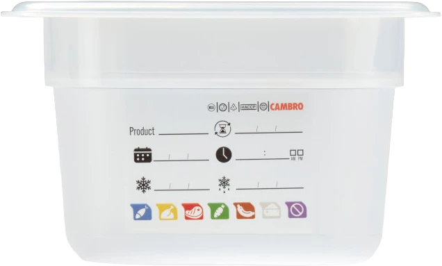 Cambro SafeTrak kantine, klar polypropylen, 1,5 ltr., 1/6 GN, H10 cm