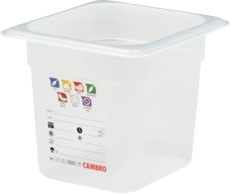 Cambro SafeTrak kantine, klar polypropylen, 2,2 ltr., 1/6 GN, H15 cm