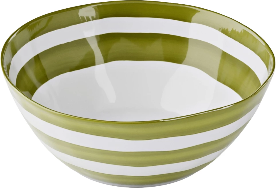 Guzzini Riviera skål, grønstribet, ø22 cm