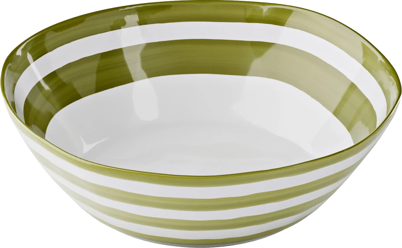 Guzzini Riviera skål, grønstribet, ø30 cm