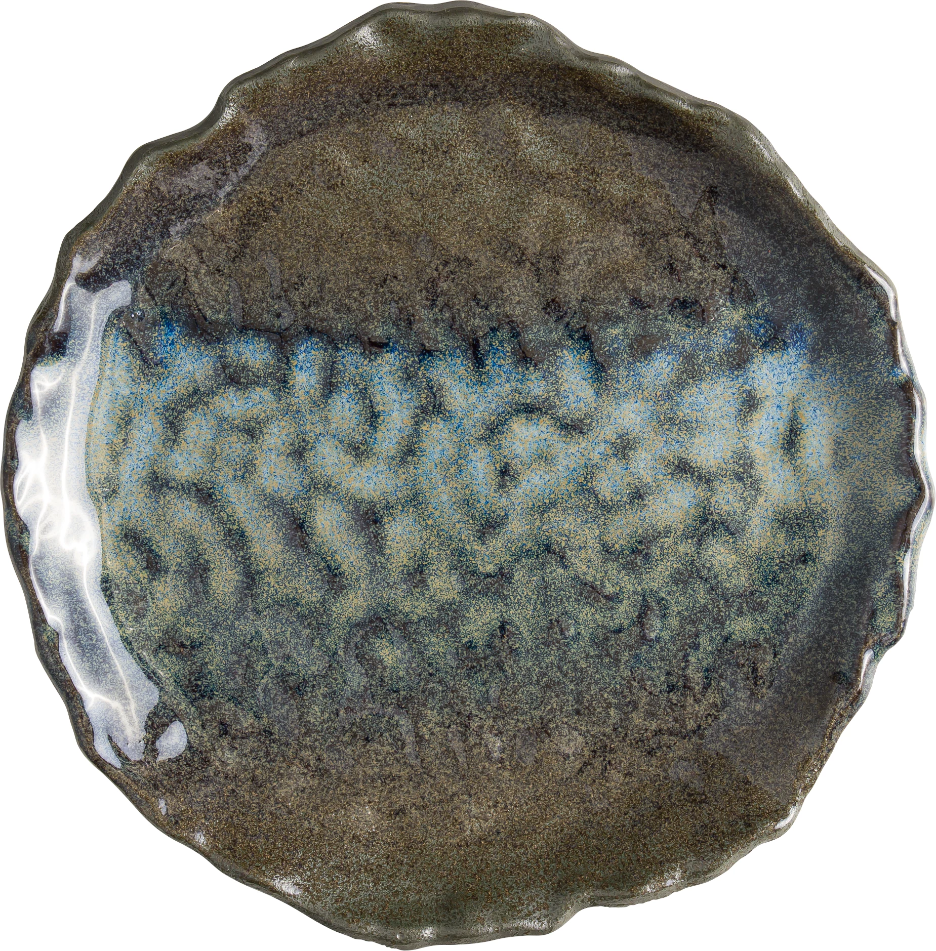 Bonna Fuji Ocean flad tallerken, organisk blå, ø19,5 cm