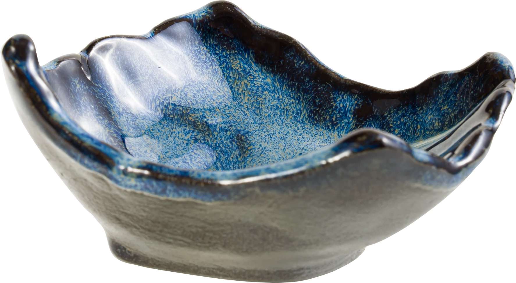 Bonna Fuji Ocean skål, kvadratisk, organisk blå, 5,5 cl, 9,5 x 8,8 cm