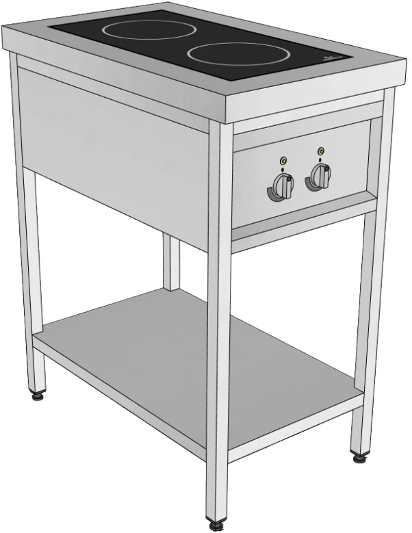 Gastro induktionskogebord, 2 zoner