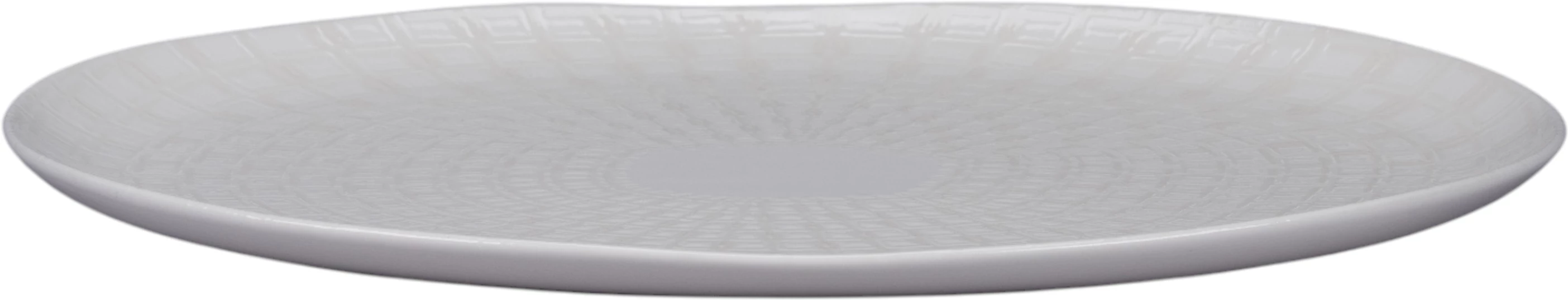 RAK Between Nuance oval tallerken med struktur, råhvid, 34 x 21,8 cm