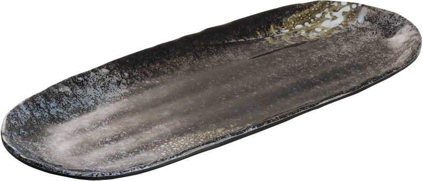 APS Umi ovalt fad, grå melamin, 28,5 x 11,5 cm
