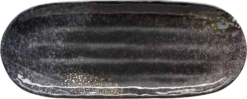 APS Umi ovalt fad, grå melamin, 28,5 x 11,5 cm
