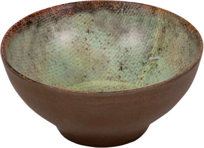 Pujadas Linen skål, grøn/brun melamin, 85 cl, ø16,5 cm