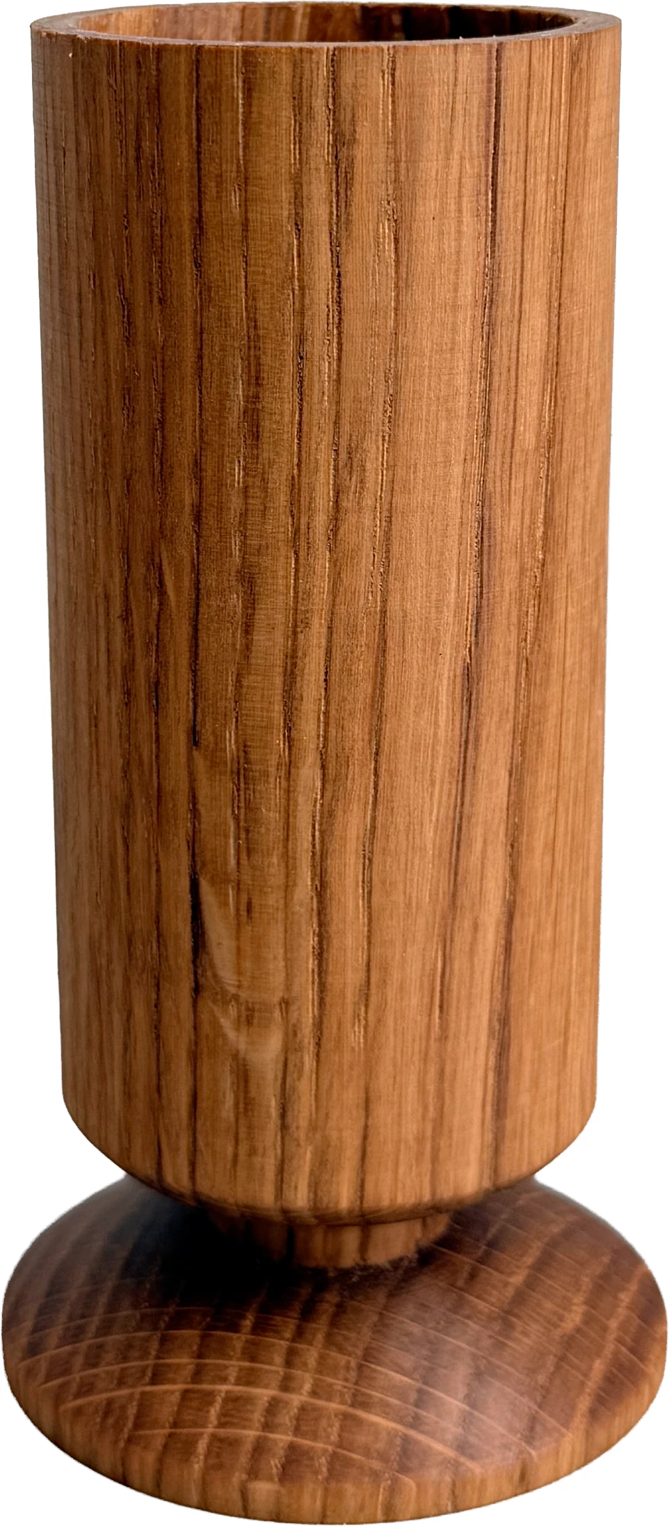 Zevi vase, olieret eg, ø7 cm, H11 cm, med fod