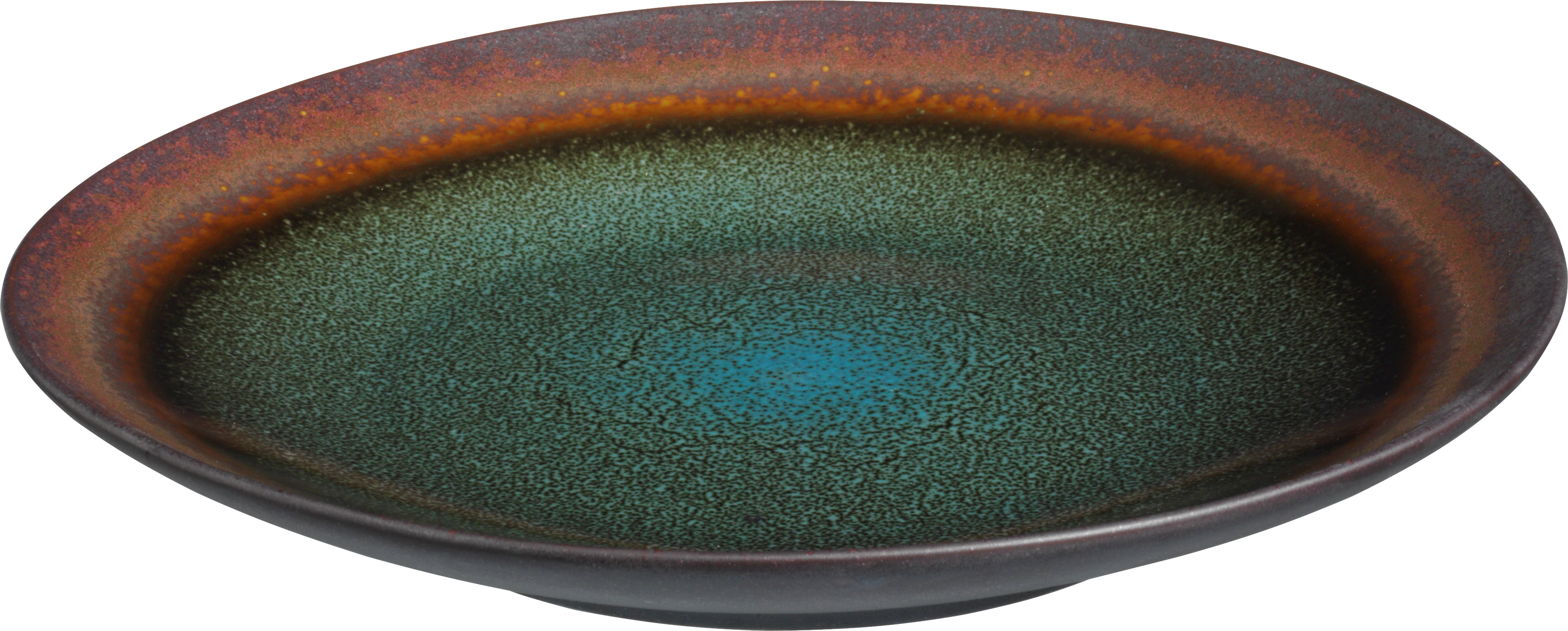 Season tallerken uden fane, flad, grøn/brun, ø21,5 cm