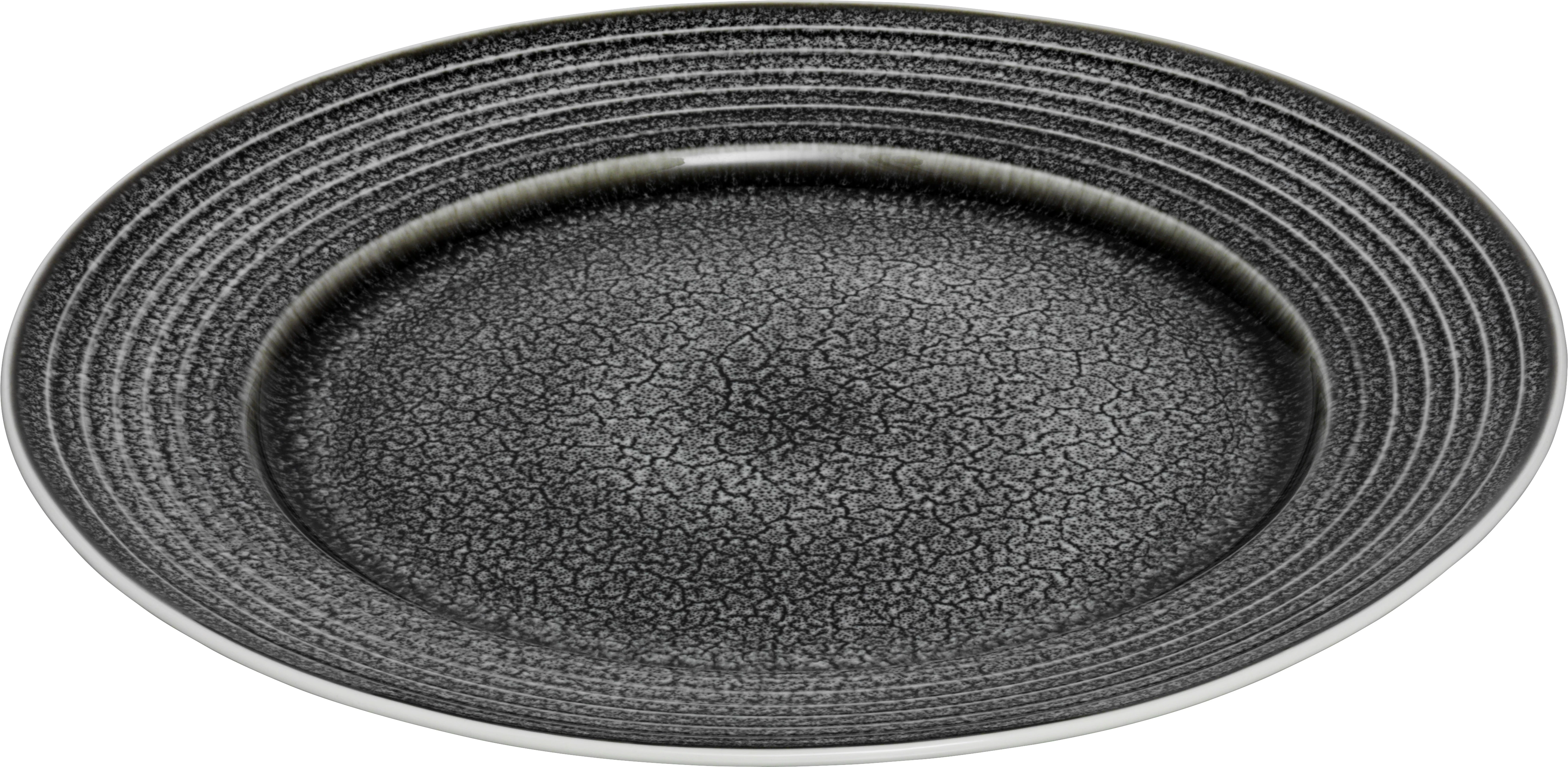 Lines tallerken med bred fane, flad, sort, ø27,5 cm