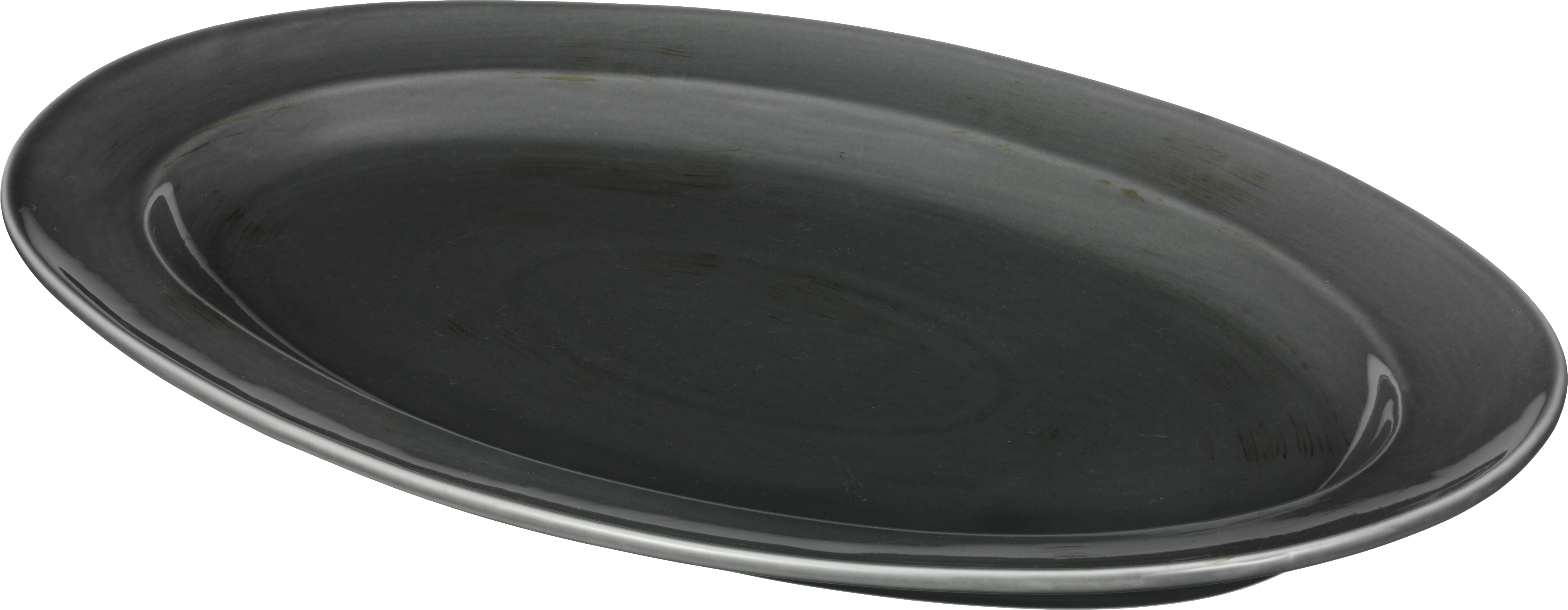 Brush fad, oval, grå, 42 x 28,5 cm