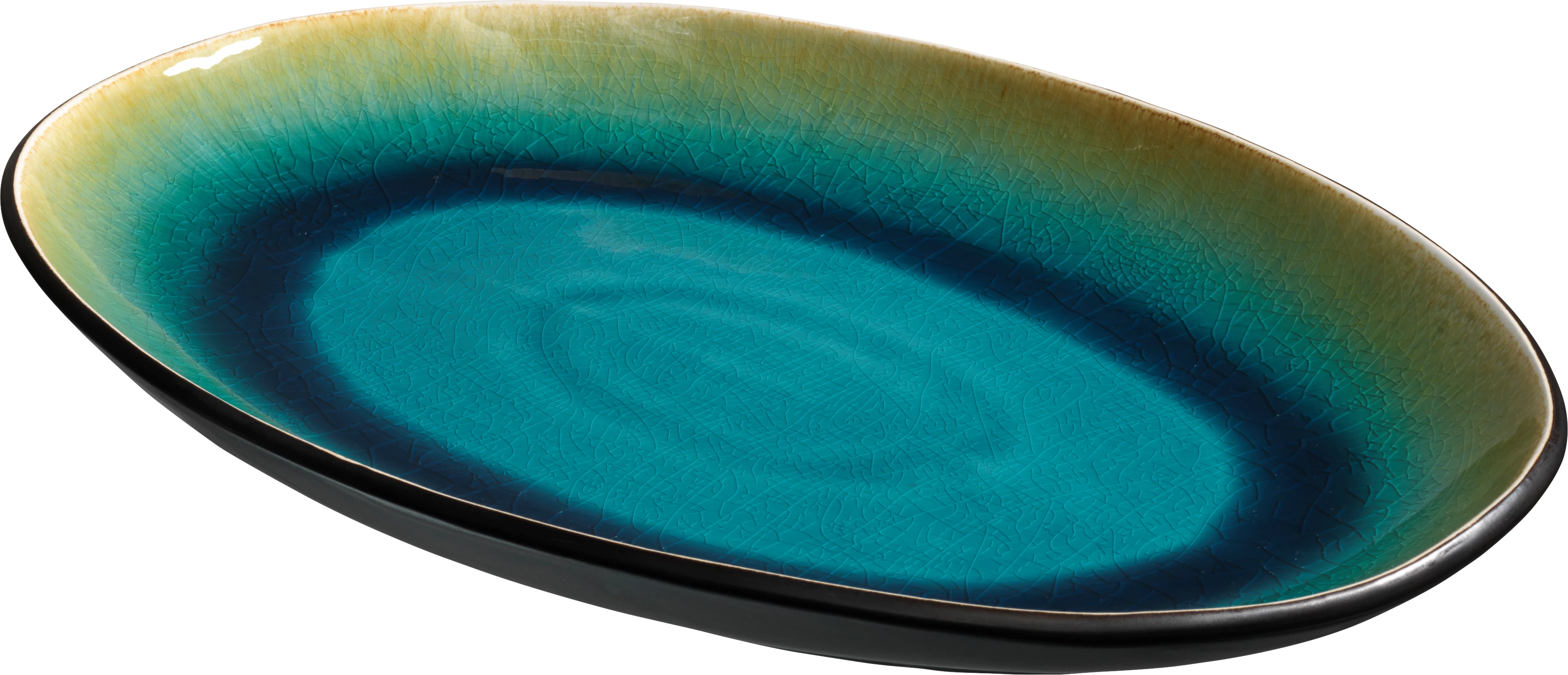 Cabo fad, oval, blå, 40 x 27 cm