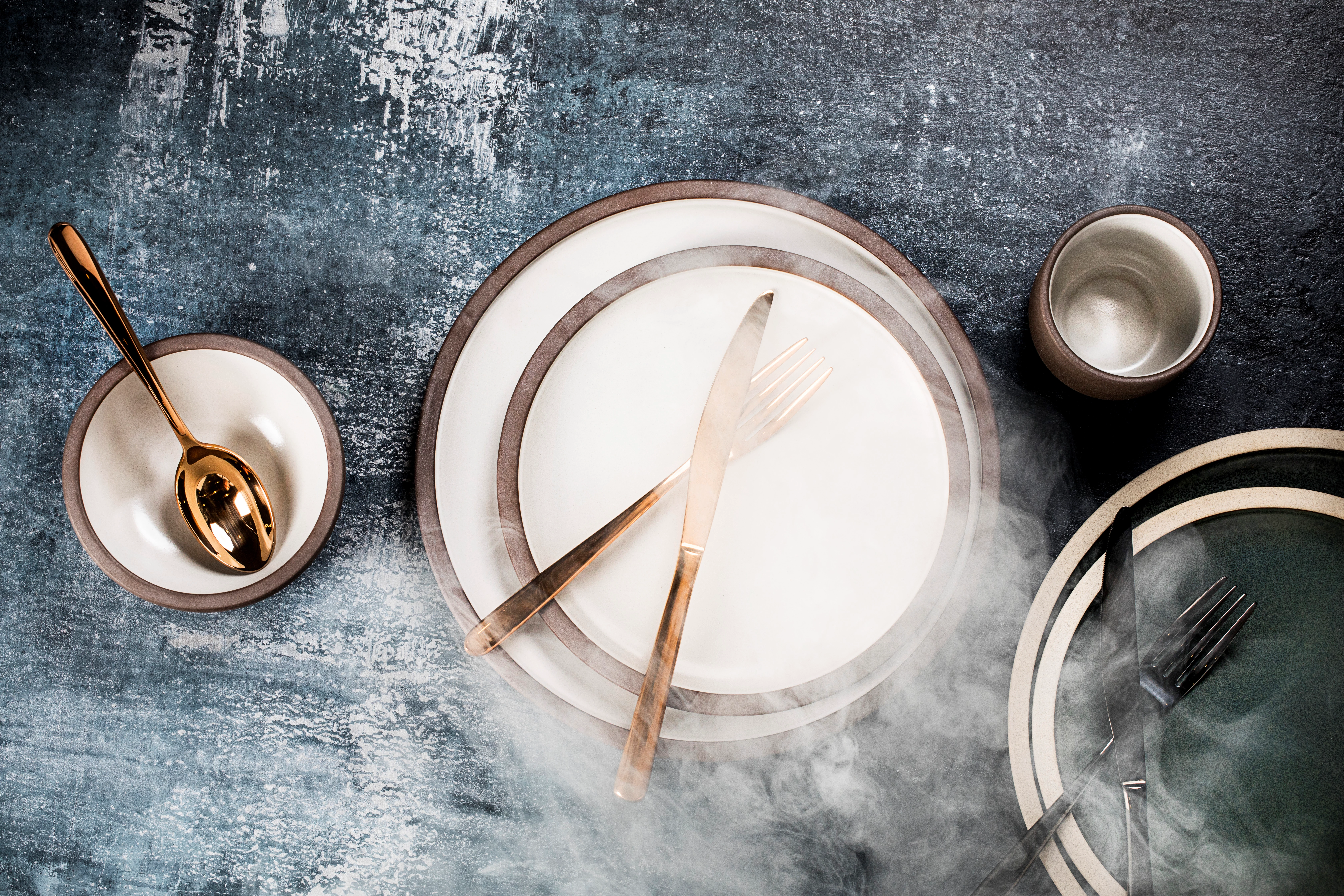 Nor flad tallerken, brun/hvid, ø26 cm