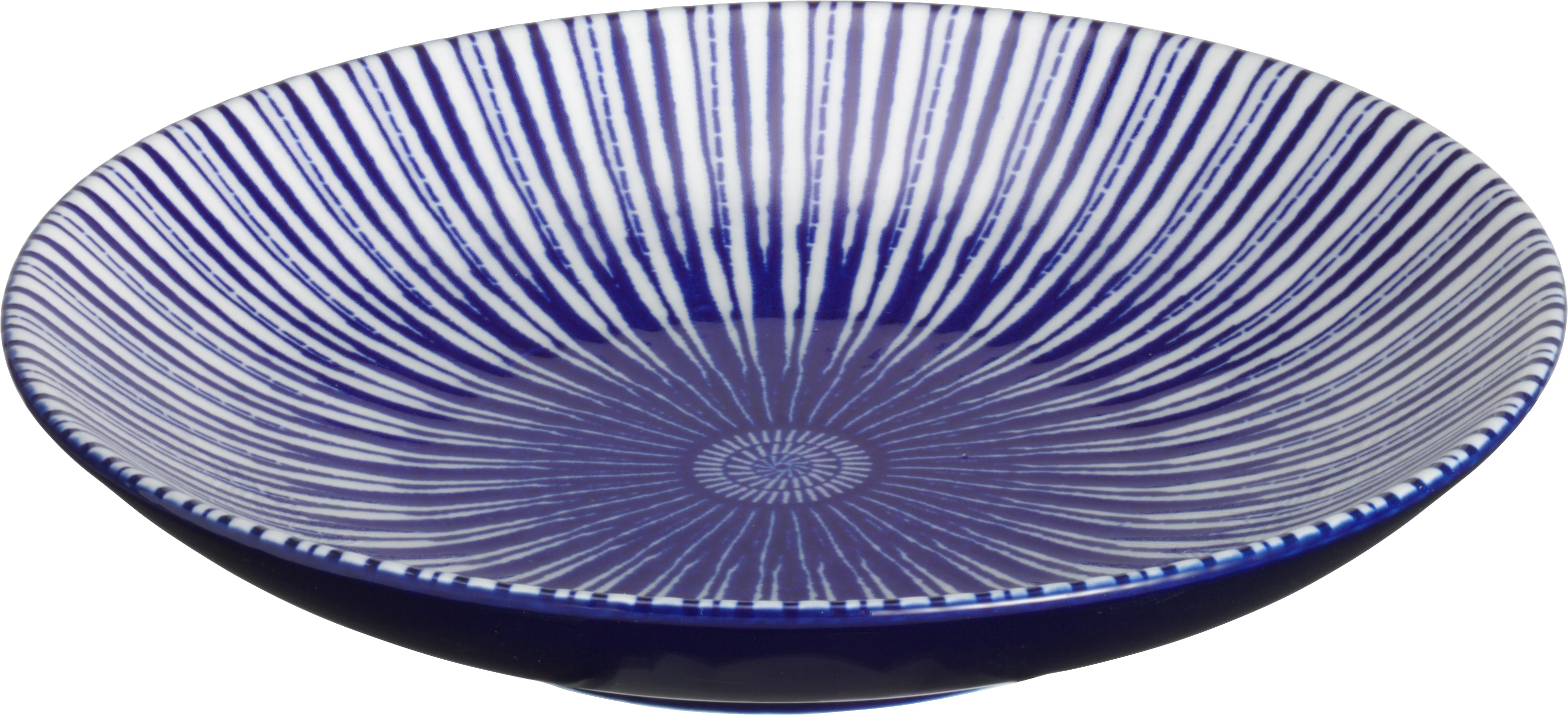 Porto tallerken uden fane, flad, blå, ø15 cm