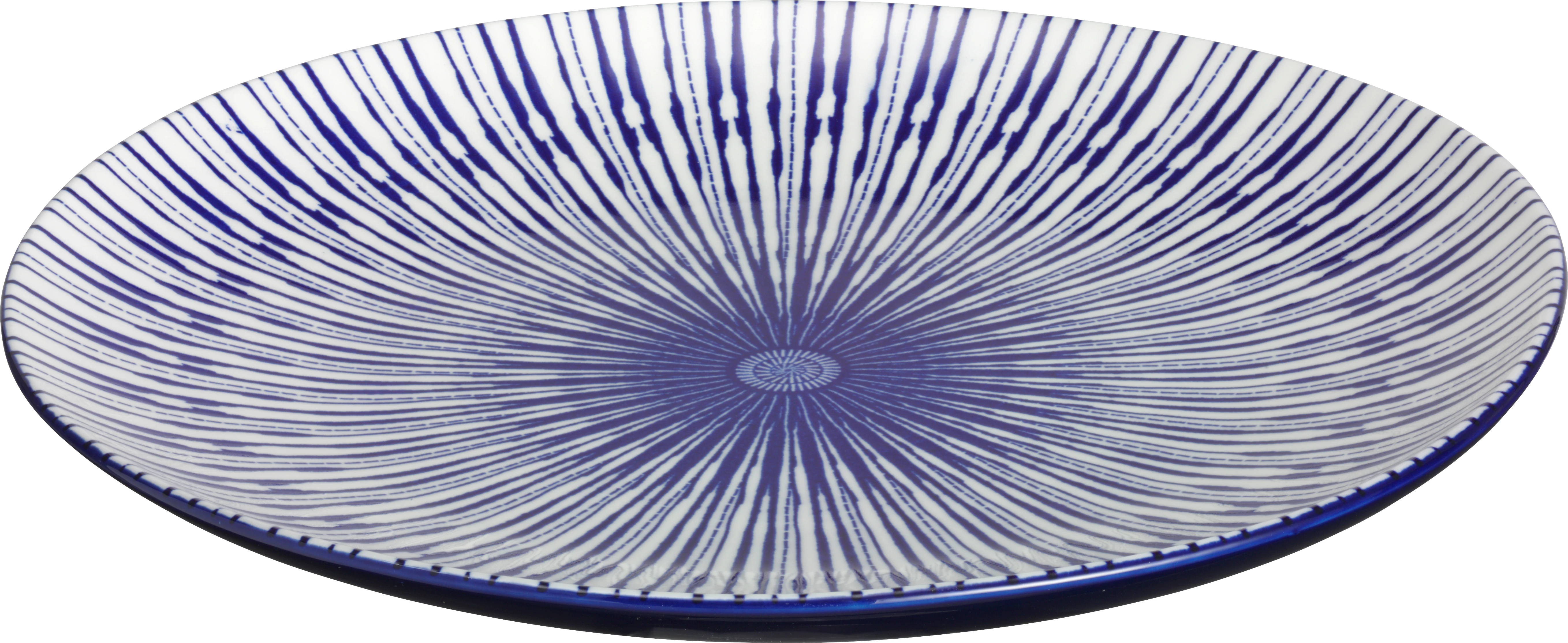 Porto tallerken uden fane, flad, blå, ø26 cm