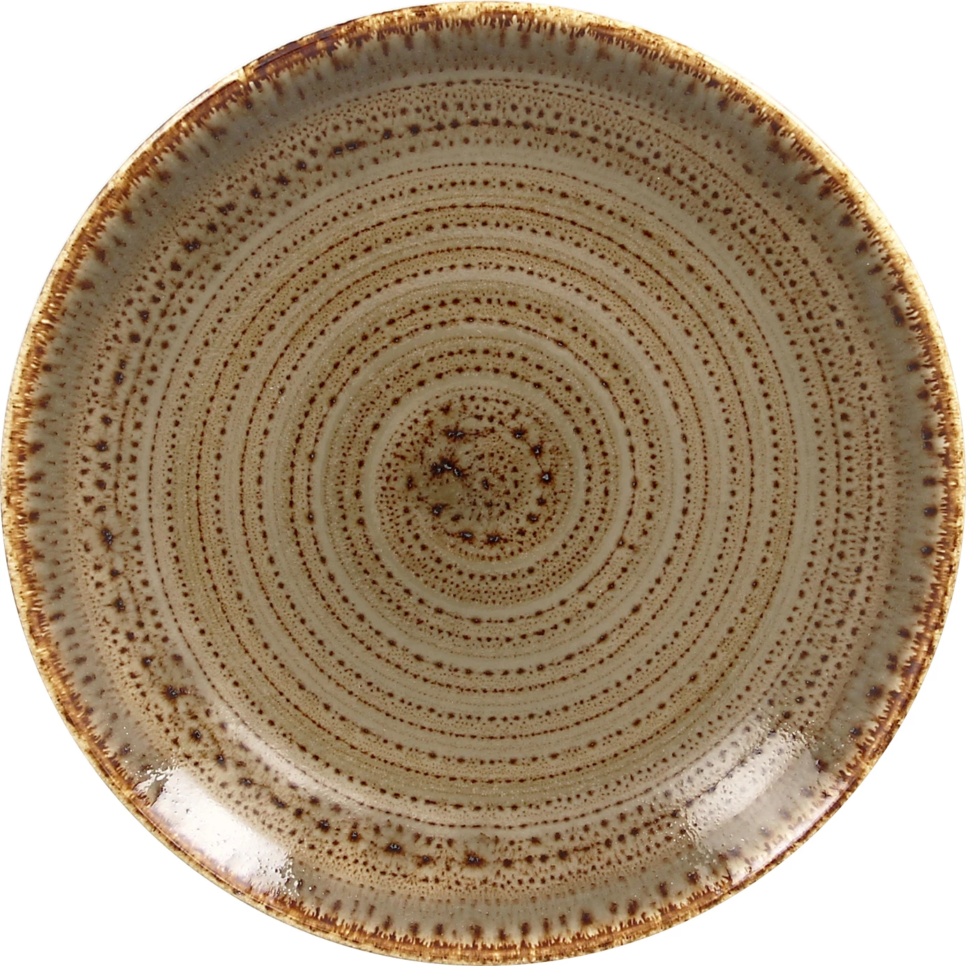 RAK Twirl tallerken, flad, oliven, ø15 cm