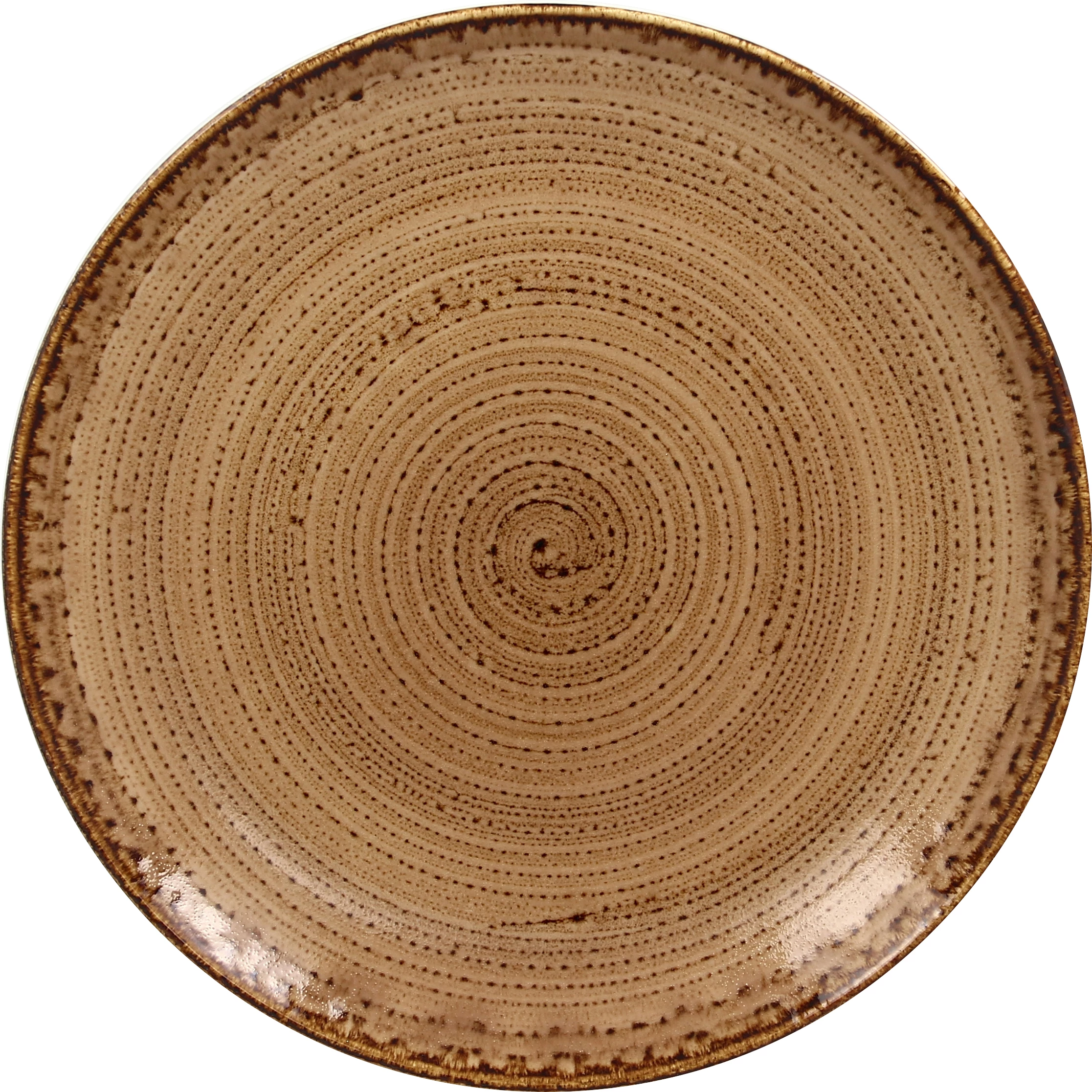 RAK Twirl flad tallerken, brun, ø24 cm
