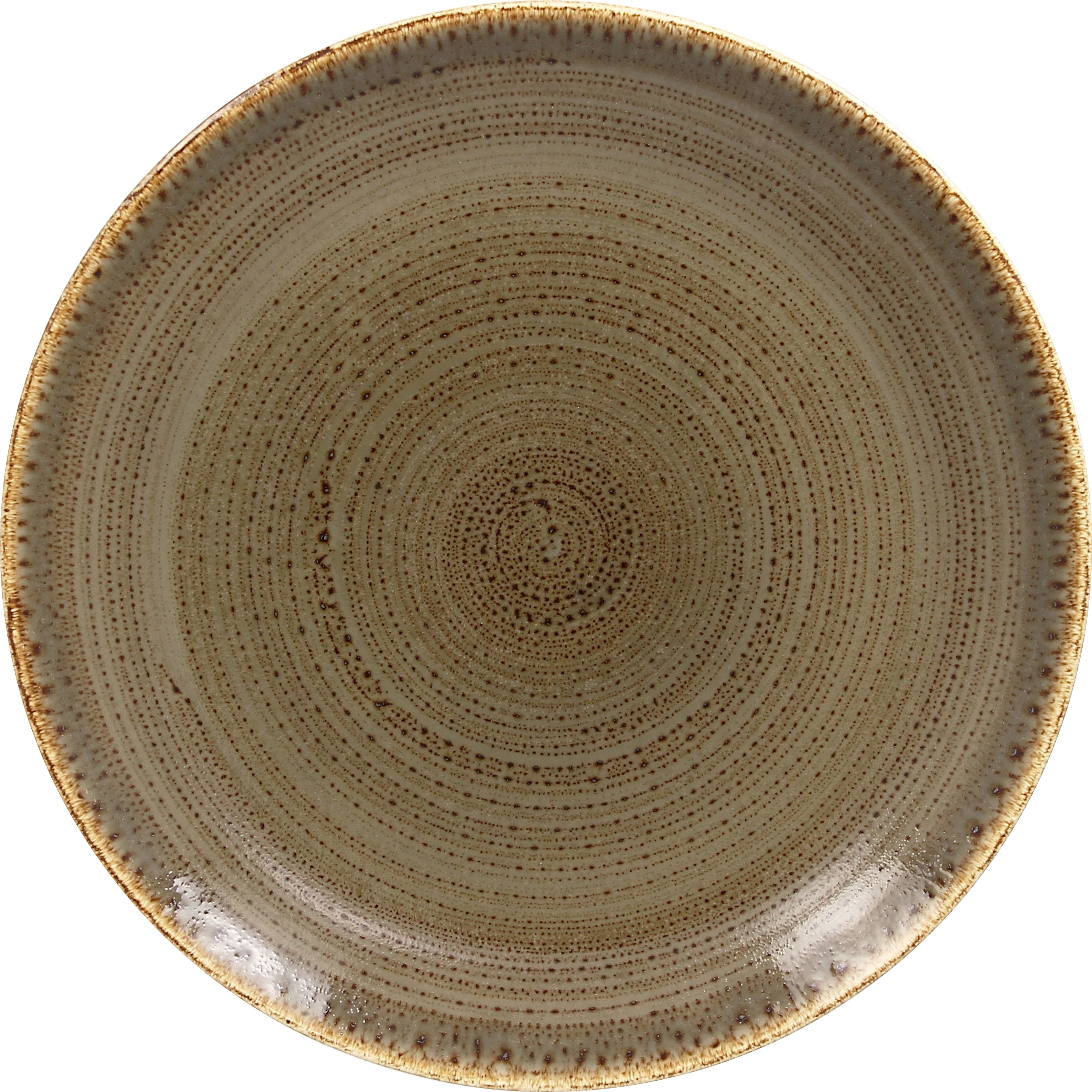 RAK Twirl tallerken, flad, oliven, ø24 cm