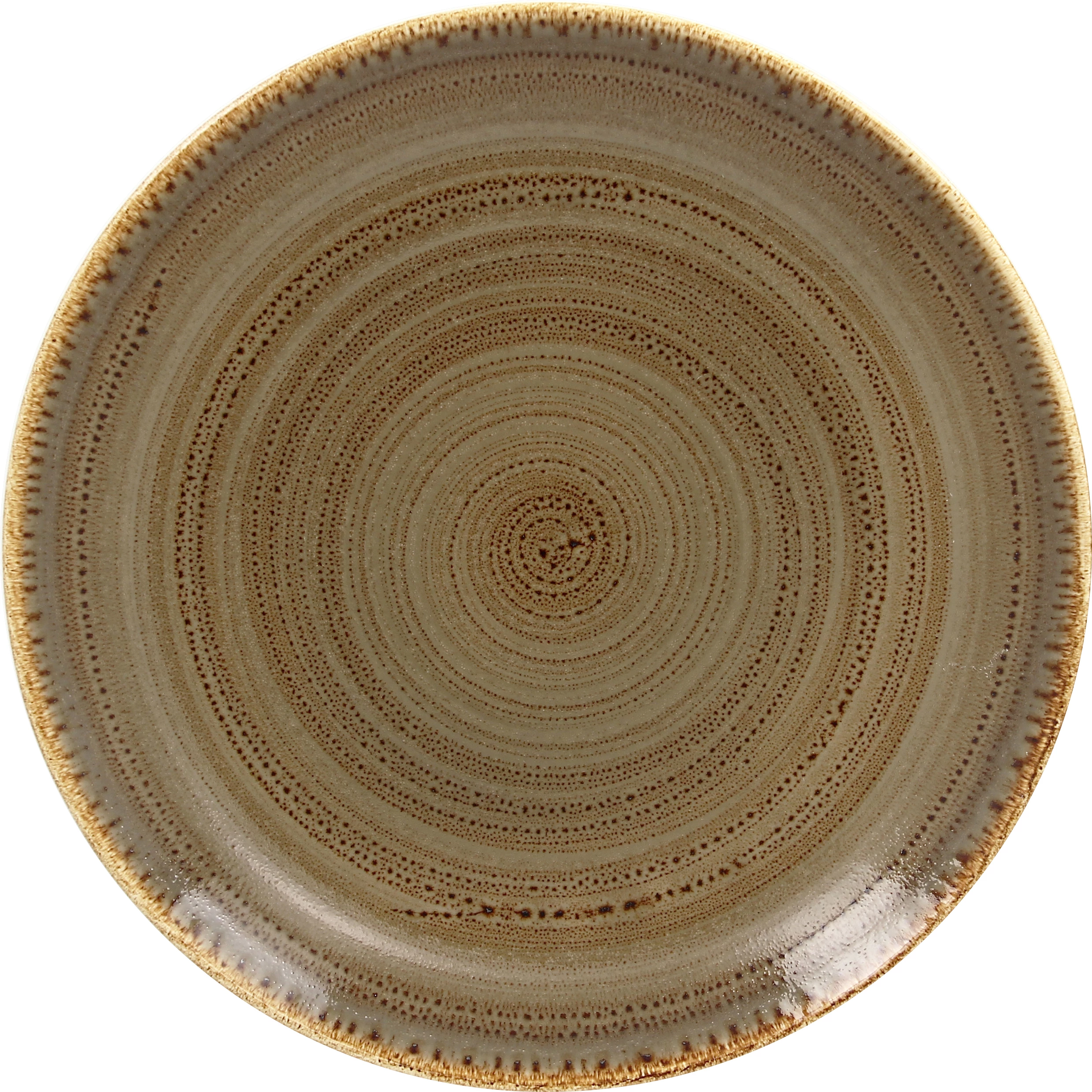 RAK Twirl tallerken, flad, oliven, ø27 cm