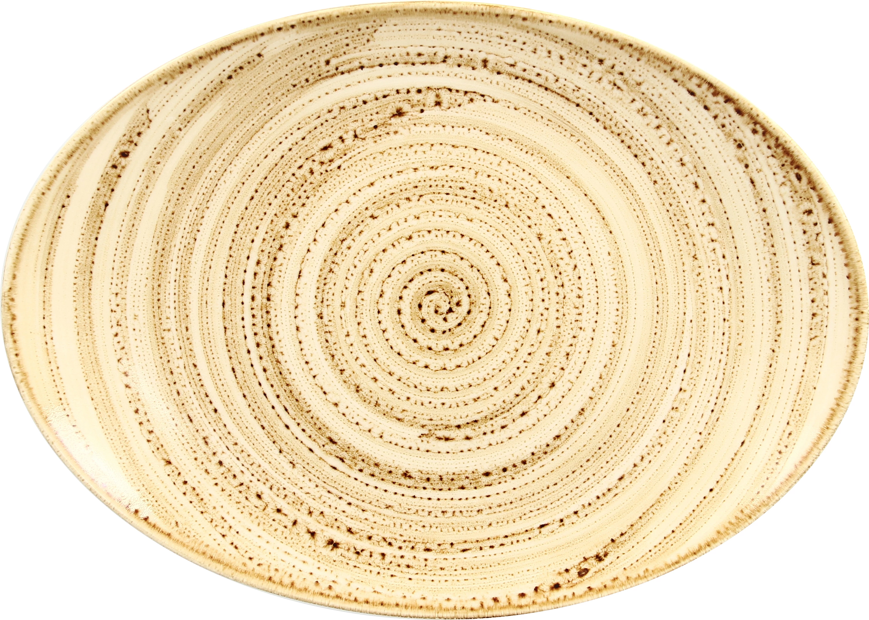 RAK Twirl fad, ovalt, sand, 32 x 23 cm