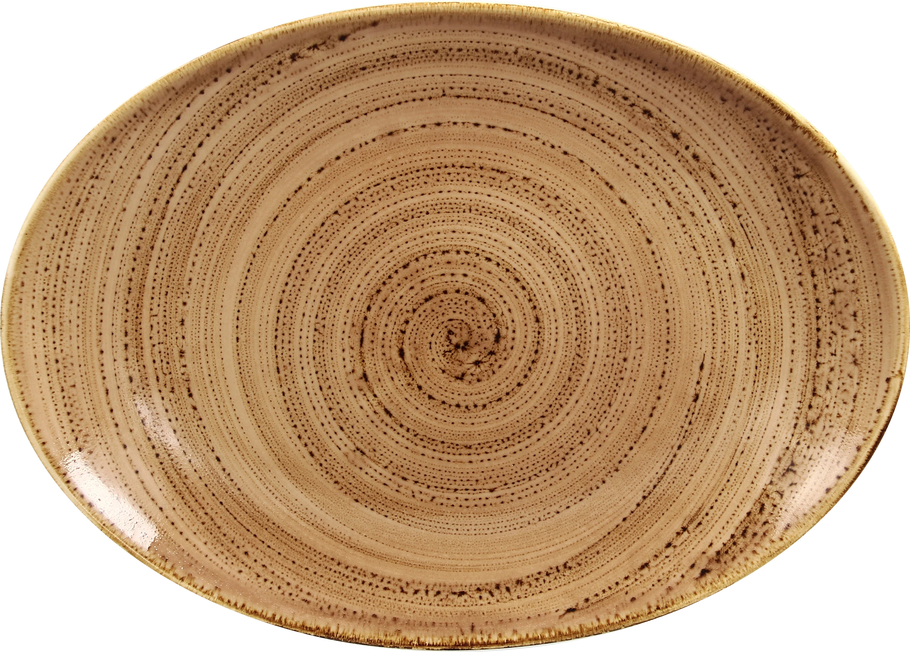 RAK Twirl fad, ovalt, brun, 32 x 23 cm