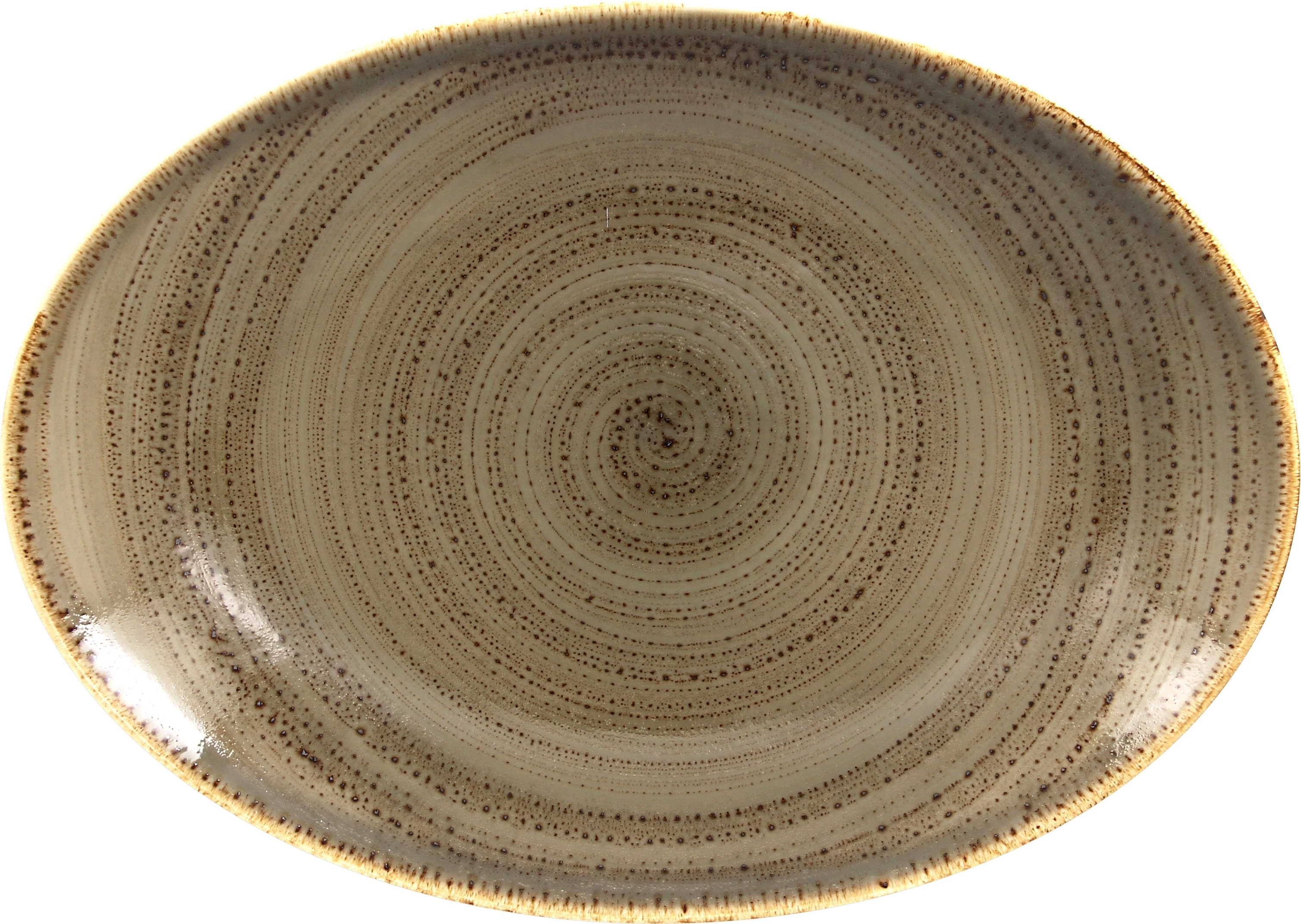 RAK Twirl fad, ovalt, oliven, 32 x 23 cm