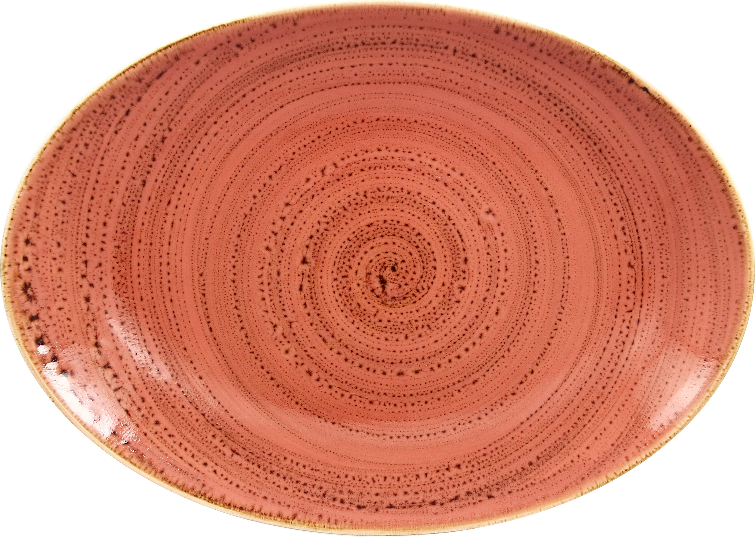 RAK Twirl fad, ovalt, koral, 32 x 23 cm