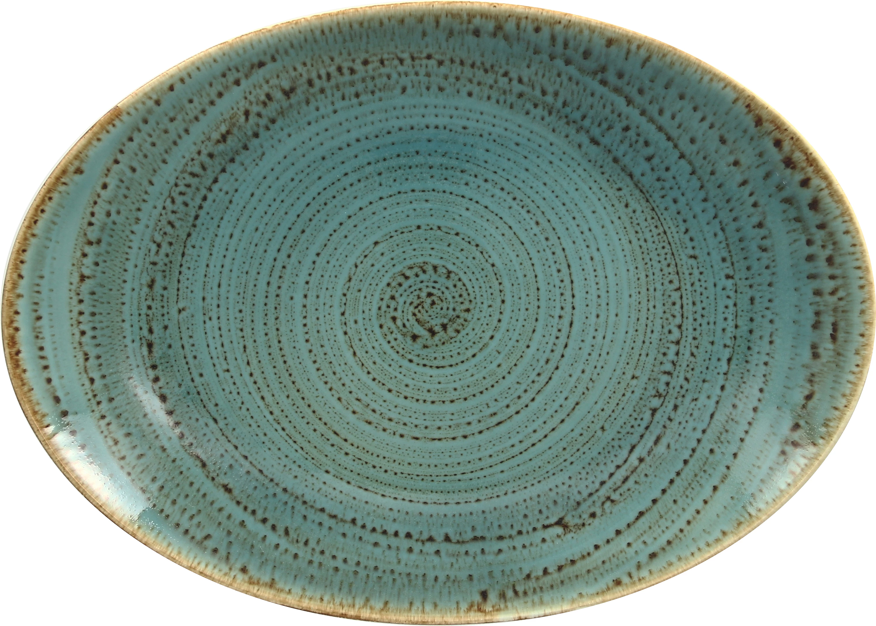 RAK Twirl fad, ovalt, turkis, 32 x 23 cm