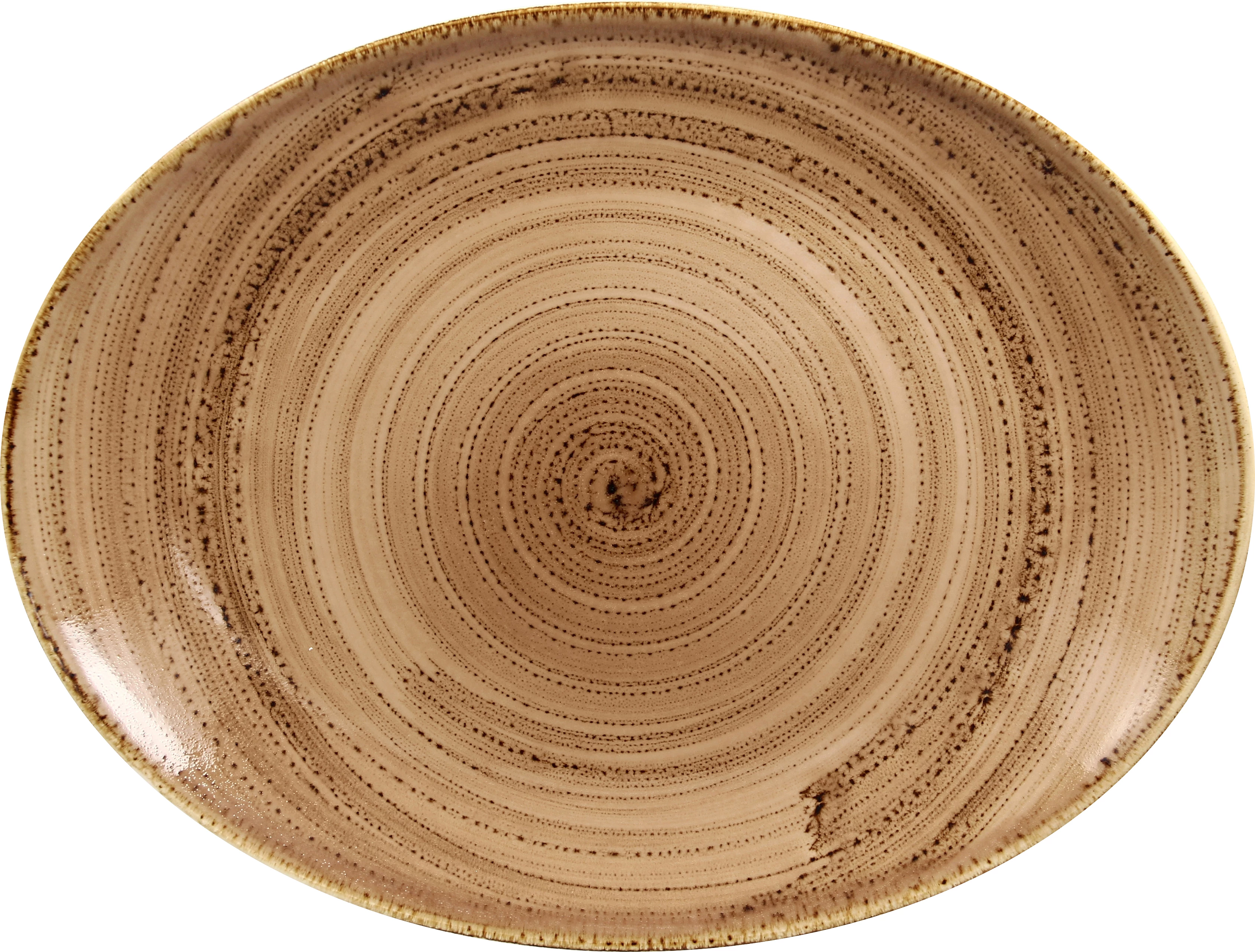 RAK Twirl fad, ovalt, brun, 36 x 27 cm